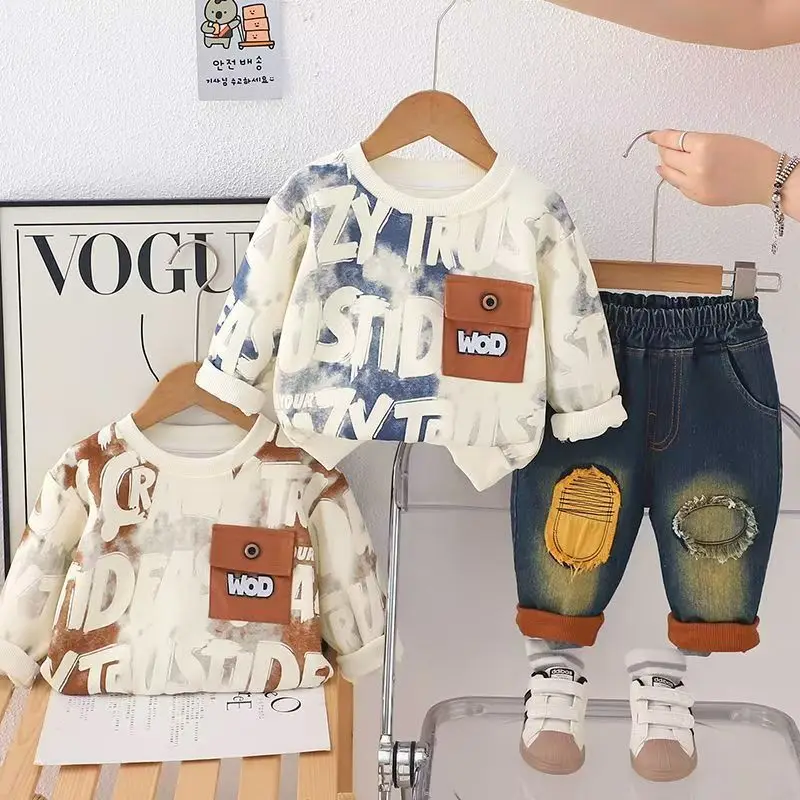Boys' And Children's Spring and Autumn Leisure Letter Set 2025 New Style Baby Hoodie Spring and Autumn Long Sleeve Two piece Set
Boys' And Children's Spring and Autumn Leisure Letter Set 2025 New Style Baby Hoodie Spring and Autumn Long Sleeve Two piece Set