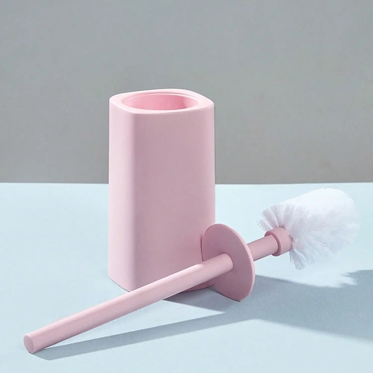 1pc Plastic Toilet Brush With Holder, Splash Guard And Odor Blocker, High-Quality Cleaning Brush, New Design With Semi-Circular Nylon Bristles For Thorough All-Around Cleaning, Long Handle Toilet Brush With Base, Bathroom Accessory, Bathroom Tool
1pc Plastic Toilet Brush With Holder, Splash Guard And Odor Blocker, High-Quality Cleaning Brush, New Design With Semi-Circular Nylon Bristles For Thorough All-Around Cleaning, Long Handle Toilet Brush With Base, Bathroom Accessory, Bathroom Tool