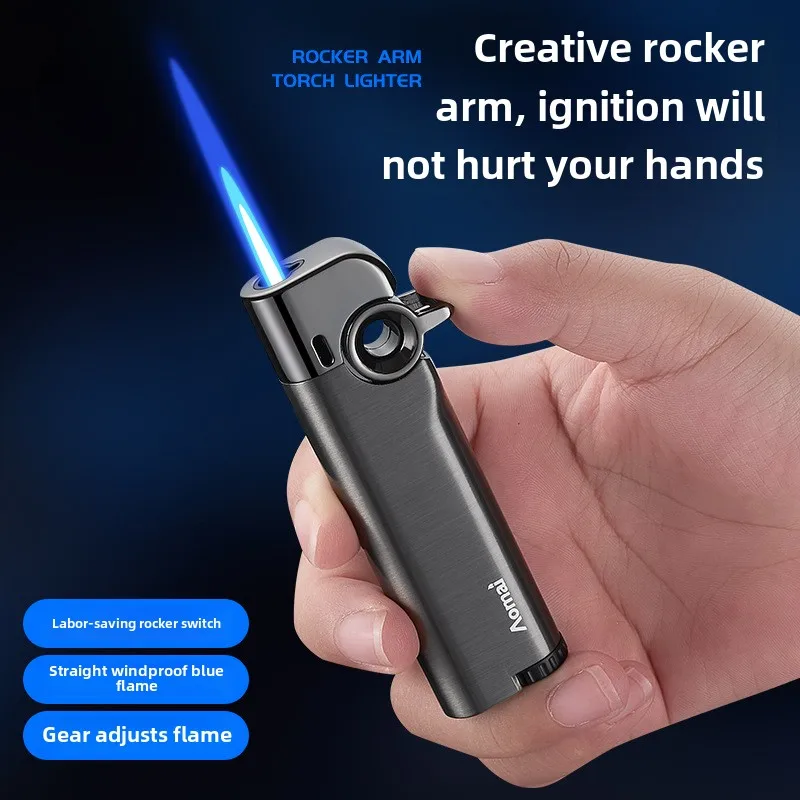 Creative Boutique Rocker Arm Straight Blue Flame Lighter, High-end Metal Body Windproof Butane Inflatable Lighter
Creative Boutique Rocker Arm Straight Blue Flame Lighter, High-end Metal Body Windproof Butane Inflatable Lighter