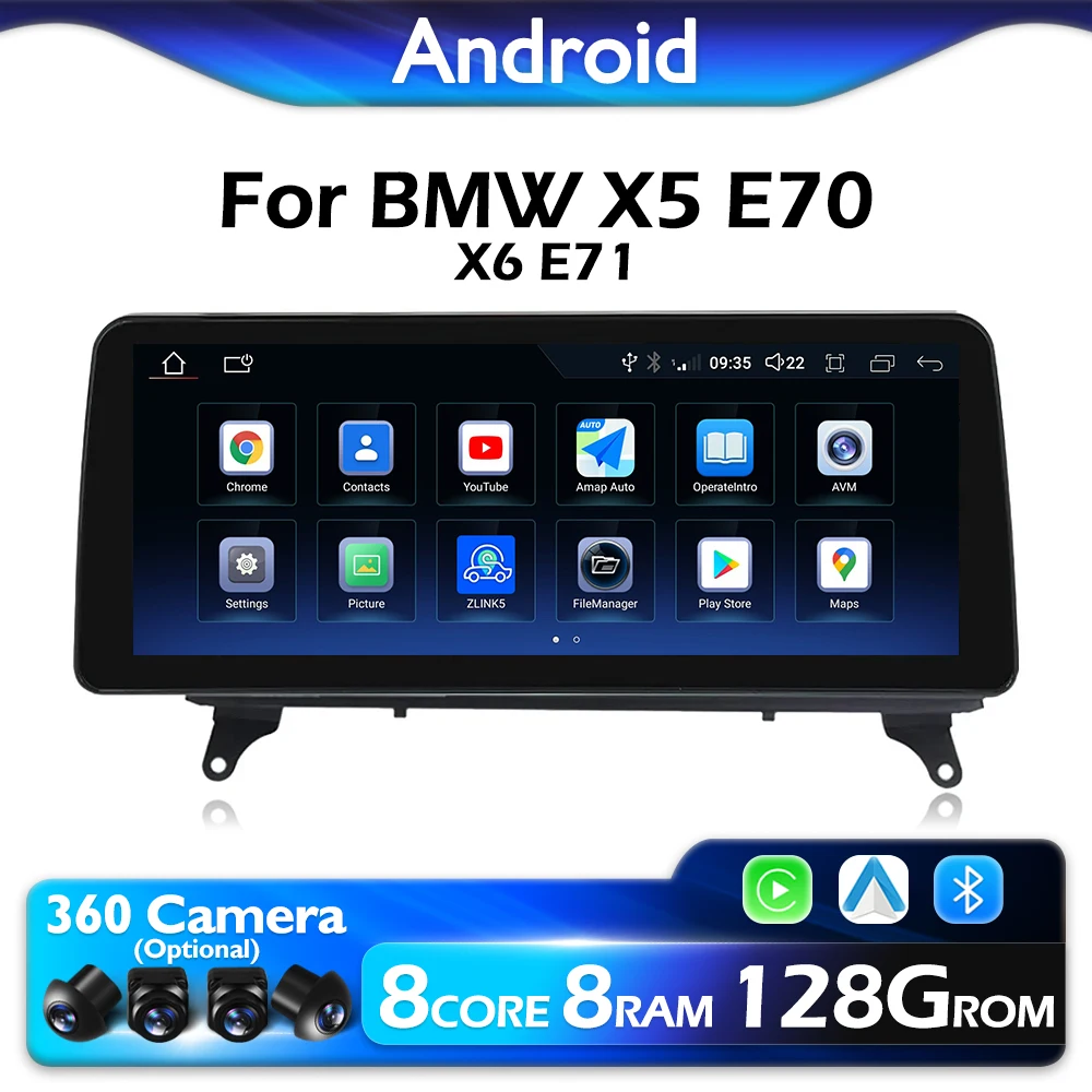 Bluetooth 12,3-дюймовый Android 14 для BMW X5 E70 X6 E71 2007-2013 Автомобильный мультимедийный GPS-навигатор Carplay Auto Wi-Fi Радиоплеер
Bluetooth 12,3-дюймовый Android 14 для BMW X5 E70 X6 E71 2007-2013 Автомобильный мультимедийный GPS-навигатор Carplay Auto Wi-Fi Радиоплеер
