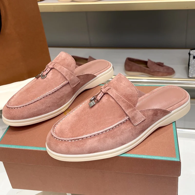 Women's British Round Head Deer Leather Tassel Terry Flat Mule Half Slippers | Cozy Lazy Home Shoes
Women's British Round Head Deer Leather Tassel Terry Flat Mule Half Slippers | Cozy Lazy Home Shoes