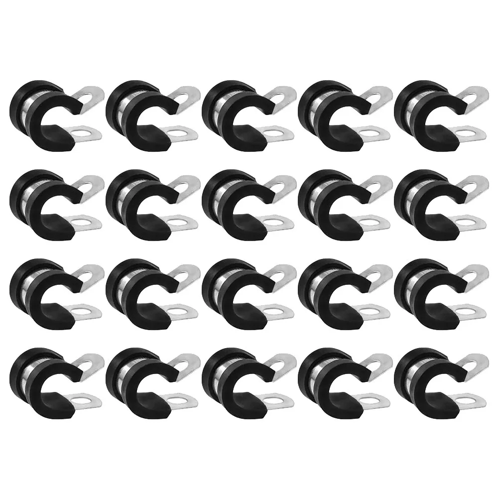 20pcs Rubber Cushioned Stainless Steel Hose Clamps For Cable Wire Tube Management Rustproof Durable Clamp Tool Tube Fastener
20pcs Rubber Cushioned Stainless Steel Hose Clamps For Cable Wire Tube Management Rustproof Durable Clamp Tool Tube Fastener