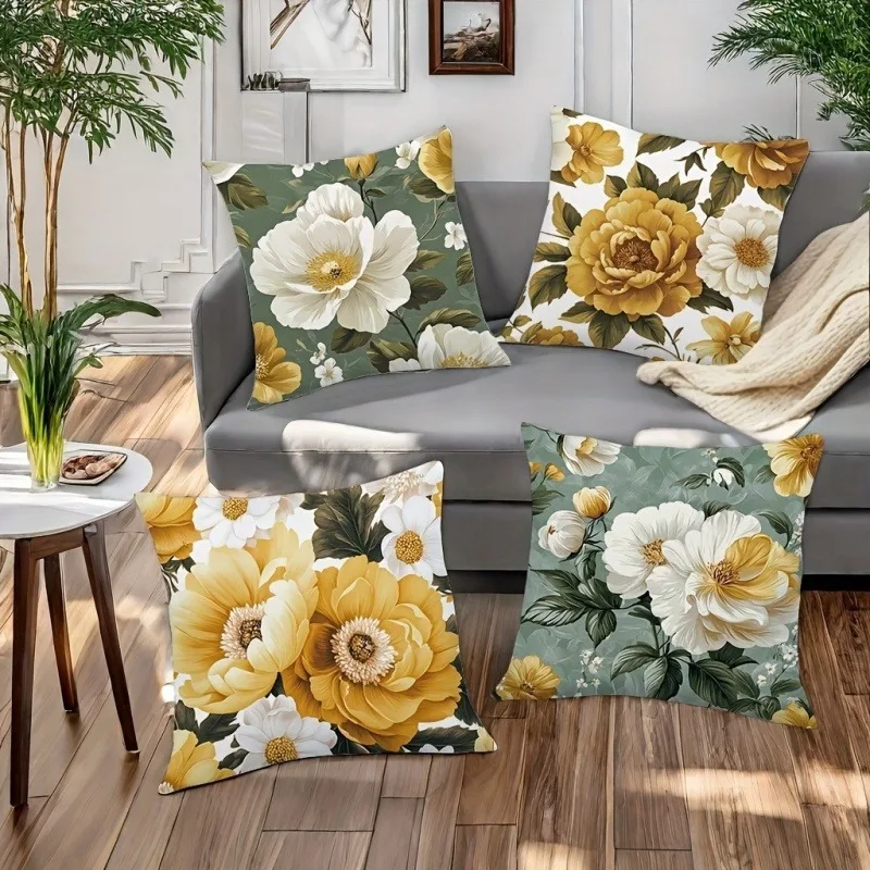 Mustard Yellow & White Peony Pillowcase: Earthy Floral-Themed Cushion Cover for Home Sofa Decor
Mustard Yellow & White Peony Pillowcase: Earthy Floral-Themed Cushion Cover for Home Sofa Decor