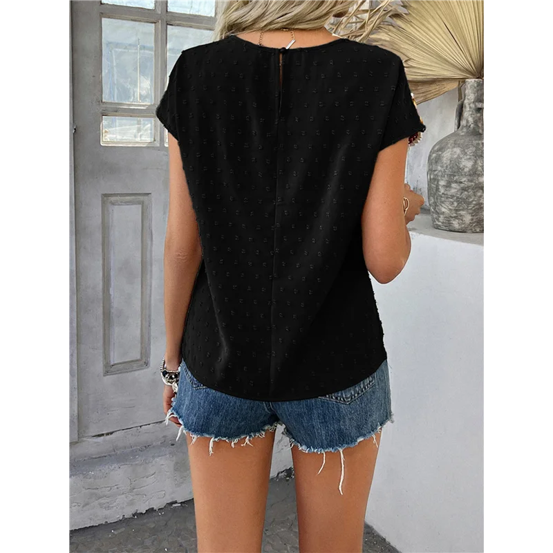 CGS-Womens Shirts Floral Crochet Short Sleeve Crewneck Shirt Casual Pullover Blouse Summer Tops 
CGS-Womens Shirts Floral Crochet Short Sleeve Crewneck Shirt Casual Pullover Blouse Summer Tops