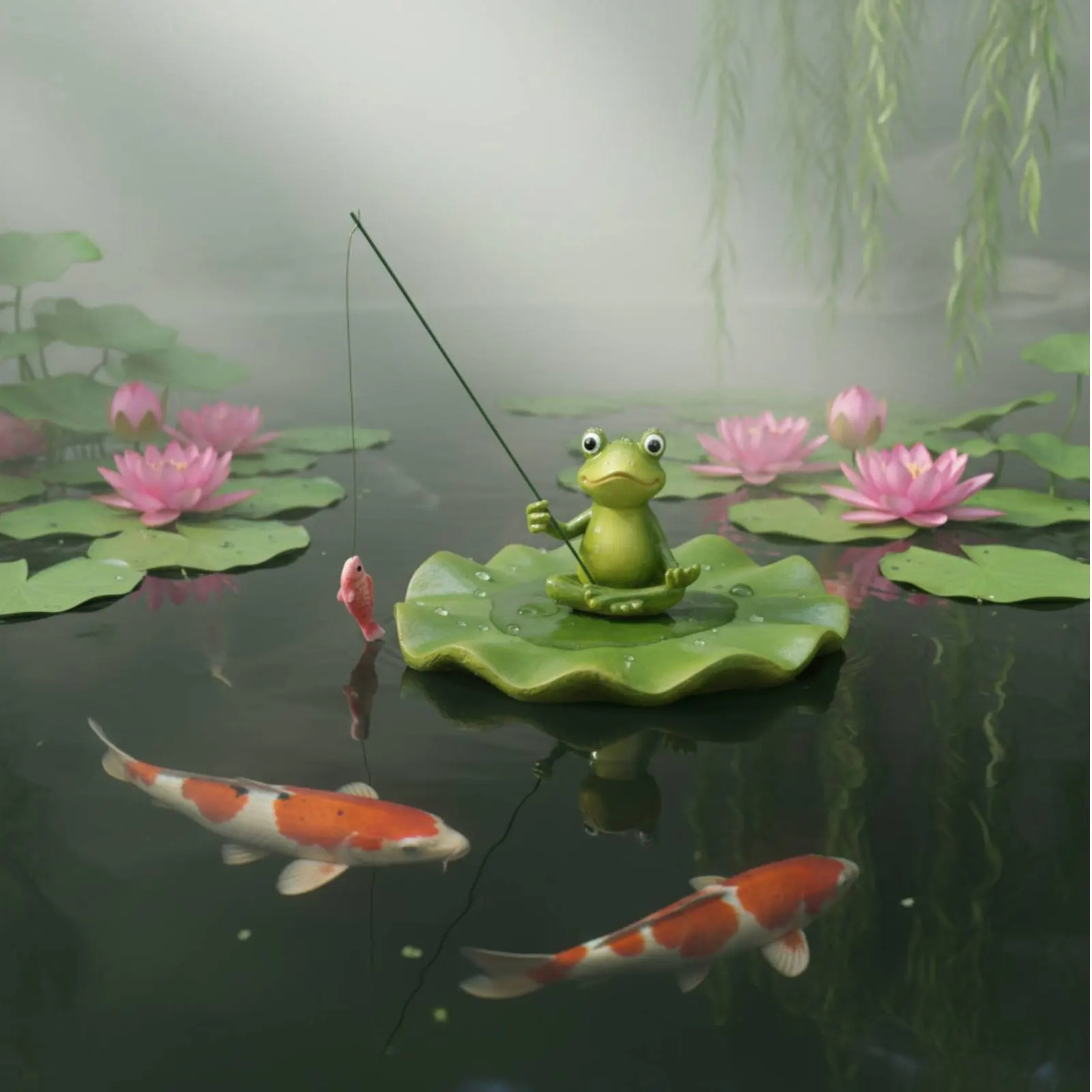 Buoyant Fishing Frog Statue Playful Decor Aquatic Display Decoration for Pond
Buoyant Fishing Frog Statue Playful Decor Aquatic Display Decoration for Pond