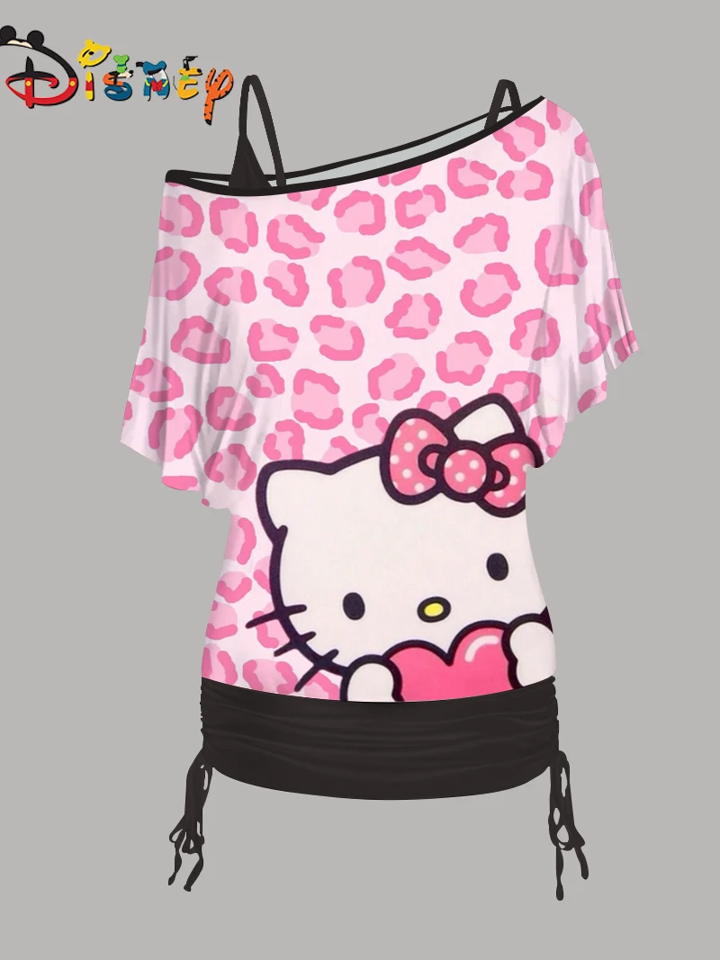 One Shoulder Sleeve T-shirt Sexy Hello Kitty Woman Clothing Fashion Summer Dresses 2024 Disney Elegant Women's Sets Mini Skirt
One Shoulder Sleeve T-shirt Sexy Hello Kitty Woman Clothing Fashion Summer Dresses 2024 Disney Elegant Women's Sets Mini Skirt