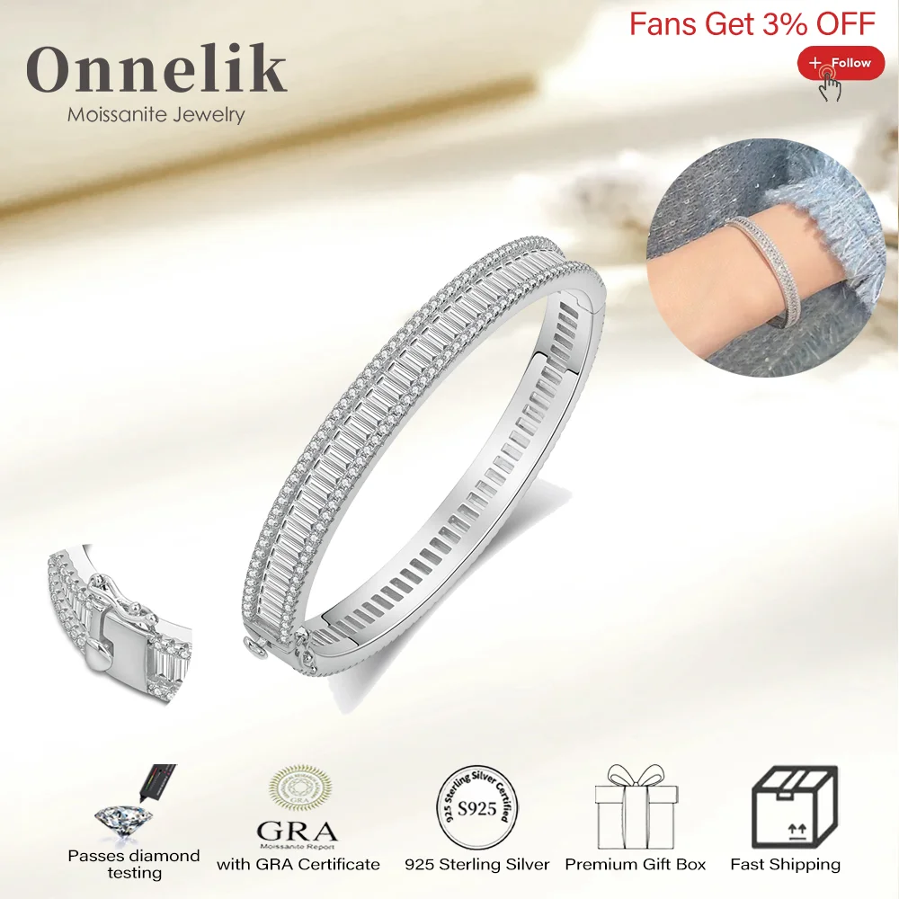 Onnelik Full Sugar Crystal Moissanite Bangles with GRA 925 Sterling Silver Plate 18K Gold for Women Wedding Party Gifts Jewelry
Onnelik Full Sugar Crystal Moissanite Bangles with GRA 925 Sterling Silver Plate 18K Gold for Women Wedding Party Gifts Jewelry