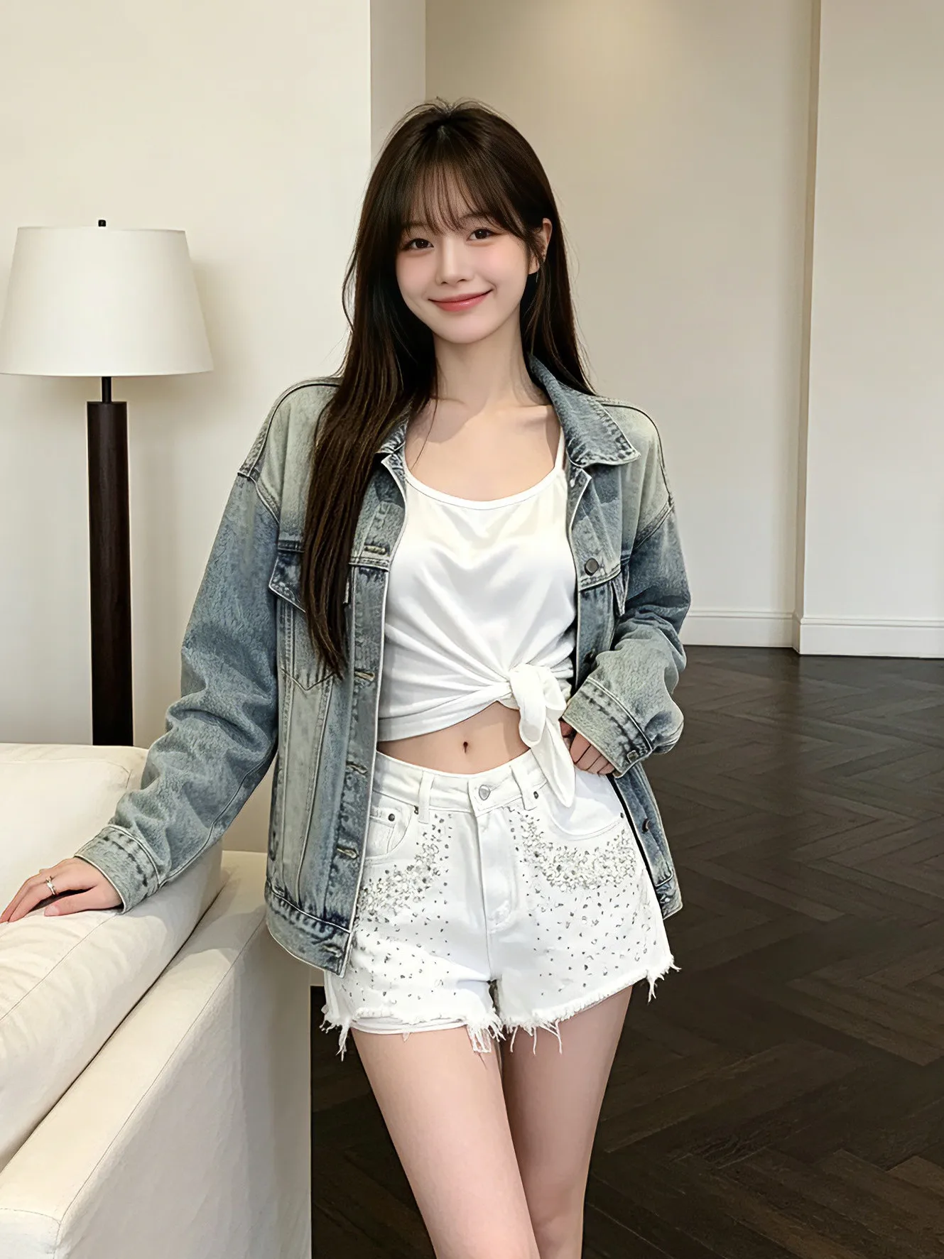 High Waist Denim Shorts Women's Summer 2026 Glitter Diamond Embellished White Jeans High Fashion Trendy Frayed Hot Pants
High Waist Denim Shorts Women's Summer 2026 Glitter Diamond Embellished White Jeans High Fashion Trendy Frayed Hot Pants