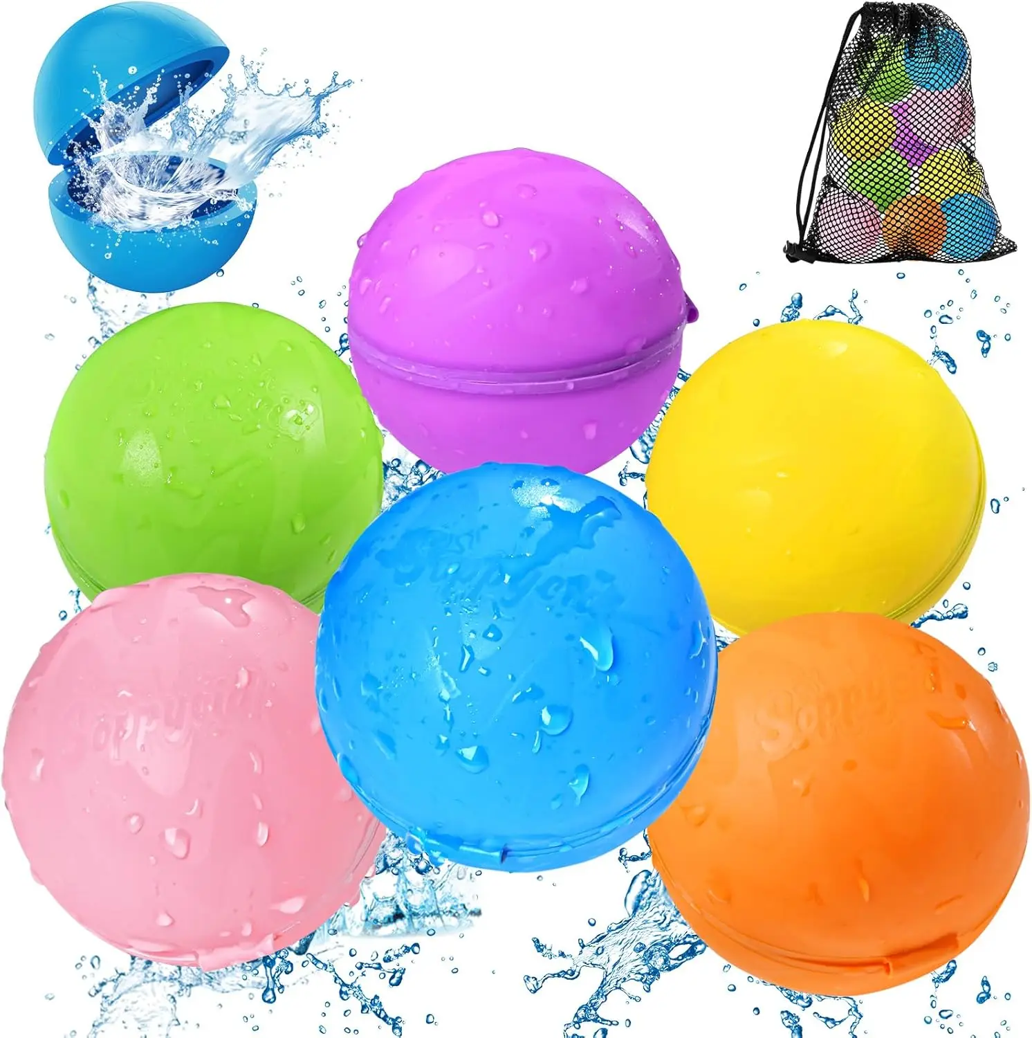 Reusable Water Balloons, Summer Toy for Boys Girls, Pool Beach Toys Kids 3-12, Self Sealing Splash Ball 6 Pack
Reusable Water Balloons, Summer Toy for Boys Girls, Pool Beach Toys Kids 3-12, Self Sealing Splash Ball 6 Pack