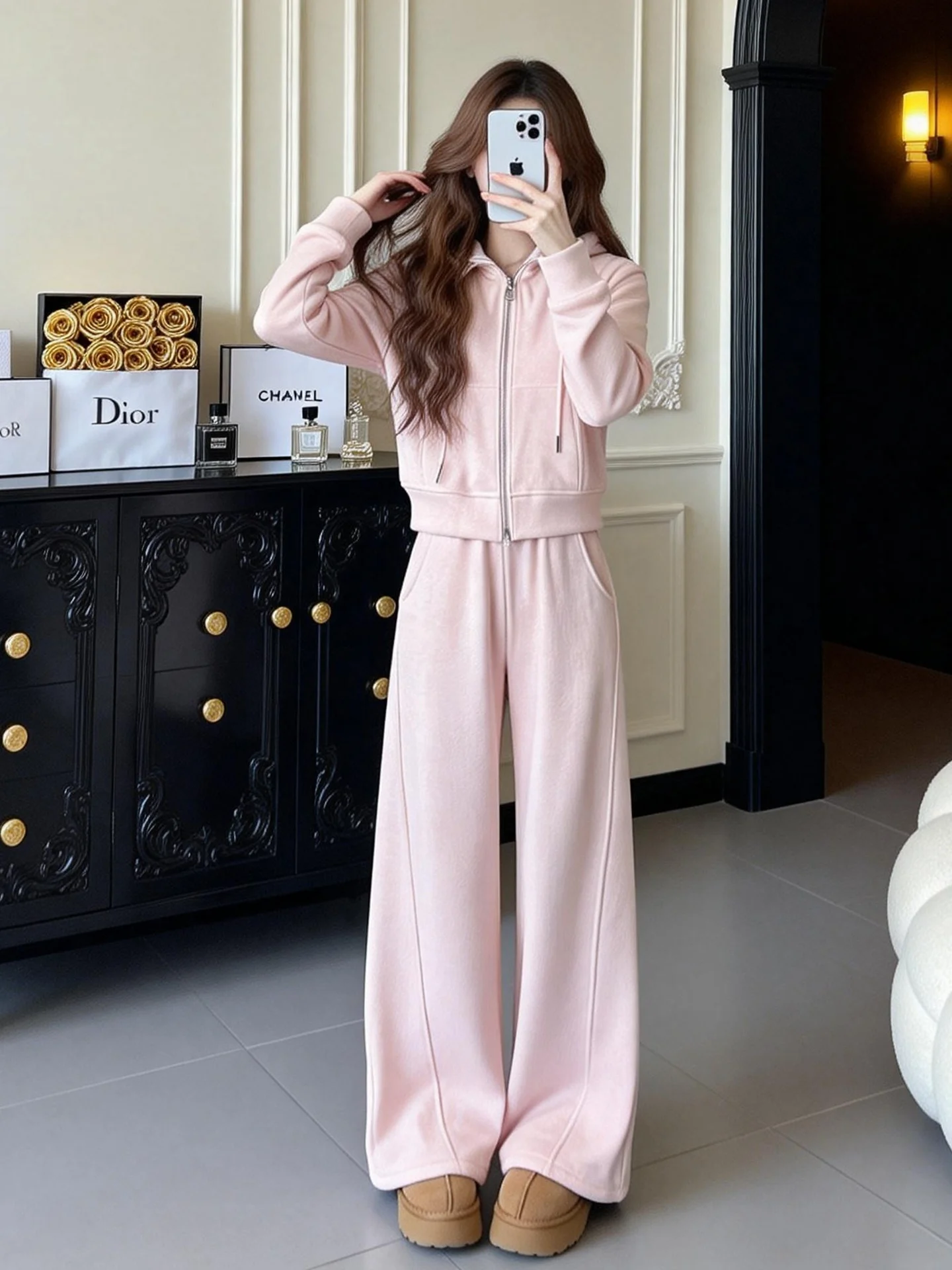 2026 New Pink Casual Sportswear Hoodie Set Women's Autumn Winter Korean Style Complete OOTD Matching Two Piece Set
2026 New Pink Casual Sportswear Hoodie Set Women's Autumn Winter Korean Style Complete OOTD Matching Two Piece Set