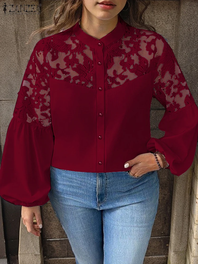 ZANZEA Sexy Stand Collar Open Up Chemise Women Long Sleeve Shirts 2025 Casual Lacing Splicing Blusas Commuting Loose Blusas
ZANZEA Sexy Stand Collar Open Up Chemise Women Long Sleeve Shirts 2025 Casual Lacing Splicing Blusas Commuting Loose Blusas