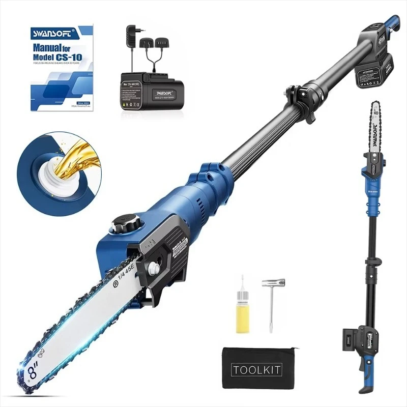 CS-10 Brushless 600W Electric Chainsaw Pruner High Branch Saw Garden Tree Pruning Tool for 21V Battery
CS-10 Brushless 600W Electric Chainsaw Pruner High Branch Saw Garden Tree Pruning Tool for 21V Battery