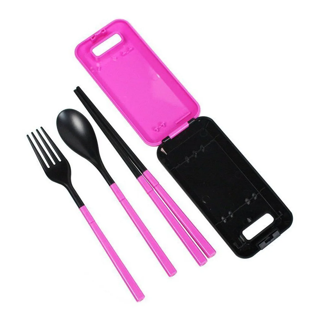Portable Folding Cutlery Set Rosy Black ABS Plastic 12x5 8x2 2cm Travel Spoon Fork Chopsticks Environmental Dining Kit
Portable Folding Cutlery Set Rosy Black ABS Plastic 12x5 8x2 2cm Travel Spoon Fork Chopsticks Environmental Dining Kit