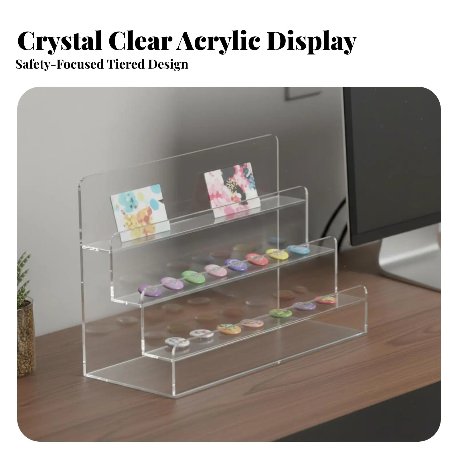 Acrylic Card Display Stand Transparent Acrylic Display Stand Multi-Tier Card Holder Space-Saving Clear Step Shelf Versatile
Acrylic Card Display Stand Transparent Acrylic Display Stand Multi-Tier Card Holder Space-Saving Clear Step Shelf Versatile