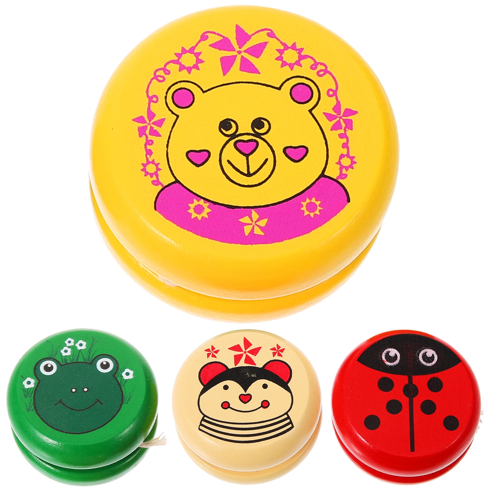 4 Pcs Wooden Yo-yo Children's Yoyo Ball Unique Kids Toy Cartoon Colorful Random
4 Pcs Wooden Yo-yo Children's Yoyo Ball Unique Kids Toy Cartoon Colorful Random