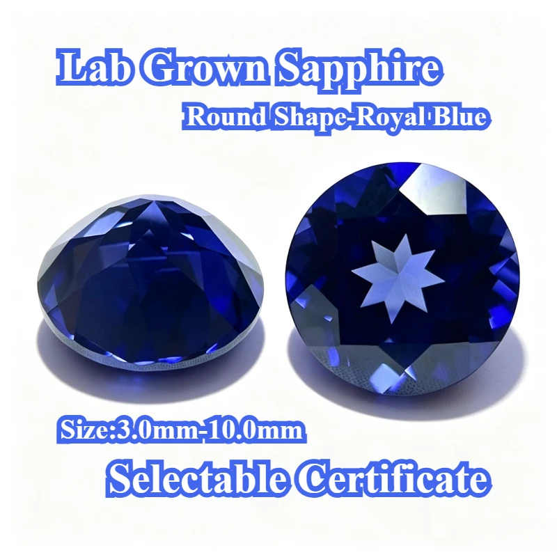 High Quality Lab Grown Sapphire Round Cut Royal Blue Color Gemstone for Charms Jewelry Making Materials Selectable Certificate
High Quality Lab Grown Sapphire Round Cut Royal Blue Color Gemstone for Charms Jewelry Making Materials Selectable Certificate
