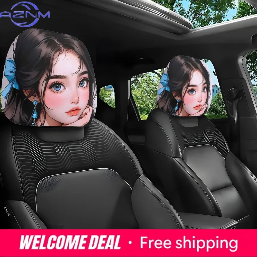 2pcs Sweet Anime Girl Style Printed Car Headrest Covers/Easy to Install and Wash/As Car Printed Headrest and Seat
2pcs Sweet Anime Girl Style Printed Car Headrest Covers/Easy to Install and Wash/As Car Printed Headrest and Seat