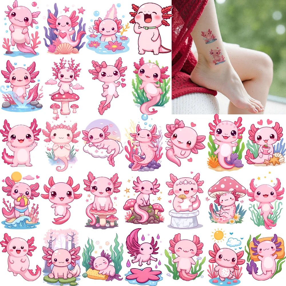63pcs Temporary Tattoo Cute Stickers Waterproof Long-lasting Body Stickers Axolotl Stickers Cartoon For Adults Shoulders
63pcs Temporary Tattoo Cute Stickers Waterproof Long-lasting Body Stickers Axolotl Stickers Cartoon For Adults Shoulders