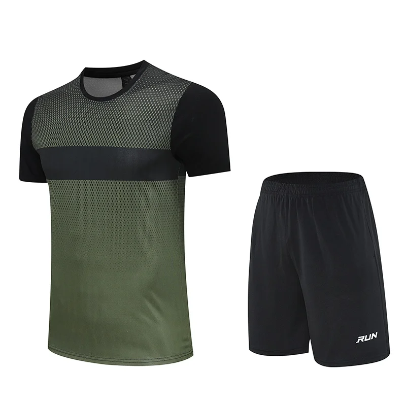 Two-piece Men Sports Set Summer Quick Drying Breathable Sport O-neck Short Sleeve+Short Men Clothing Outdoor Running Fitness Set
Two-piece Men Sports Set Summer Quick Drying Breathable Sport O-neck Short Sleeve+Short Men Clothing Outdoor Running Fitness Set