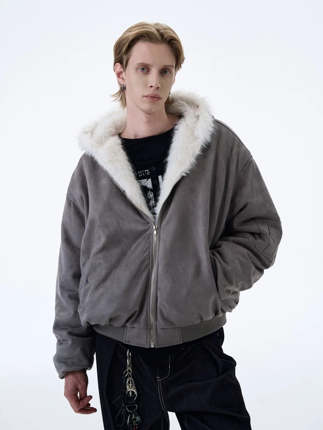 Double-Sided Wear American Sle Suede Jaet with Hood for Men And Women Winter Warm Thiened Coupling Trendy Outerwear
Double-Sided Wear American Sle Suede Jaet with Hood for Men And Women Winter Warm Thiened Coupling Trendy Outerwear