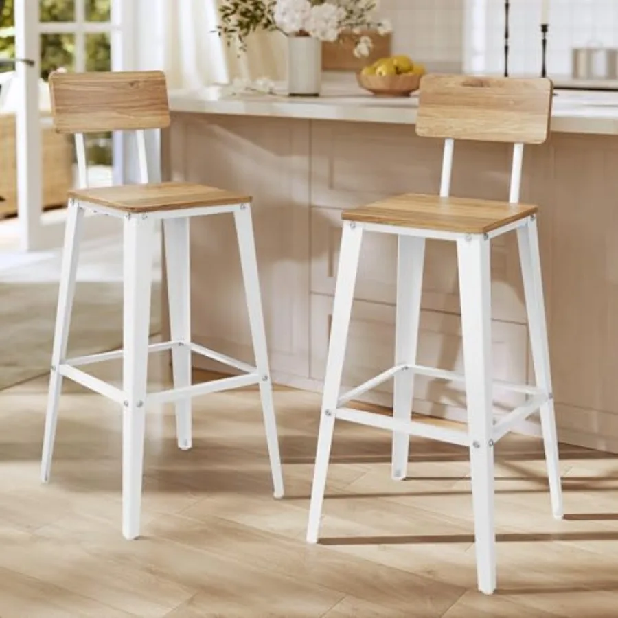 Набор из 2 барных стульев, барные стулья высотой 29,1 дюйма, барные стулья со спинкой, барные стулья для кухонного острова, стальной каркас в
Набор из 2 барных стульев, барные стулья высотой 29,1 дюйма, барные стулья со спинкой, барные стулья для кухонного острова, стальной каркас в