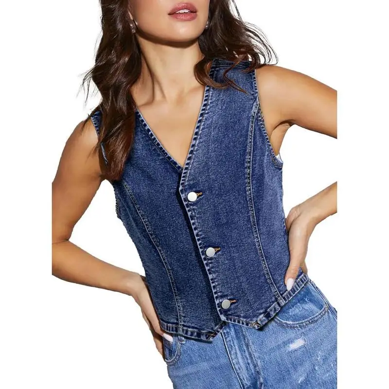 Slim Fit Washed Denim Vest Women's Fashion Inner Wear Cross-Border Style Regular Length Inner Sleeveless Top Spring Season
Slim Fit Washed Denim Vest Women's Fashion Inner Wear Cross-Border Style Regular Length Inner Sleeveless Top Spring Season