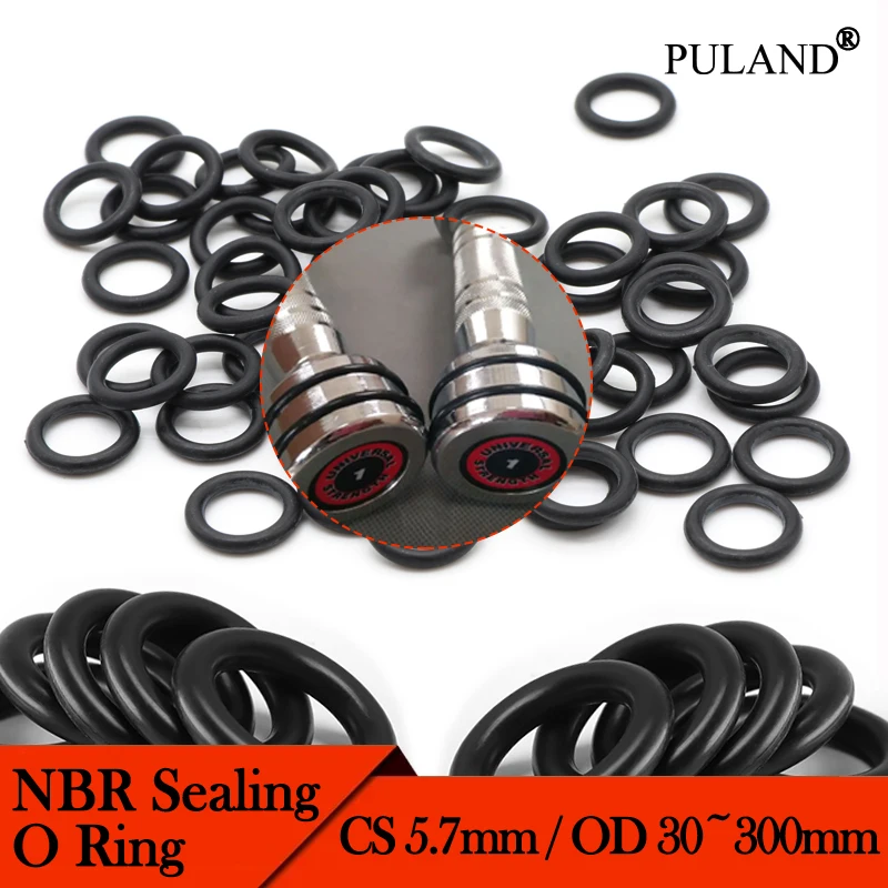 NBR O-ring thickness CS 5.7mm OD 30~300mm Black Nitrile Butadiene Rubber Ring High Temperature Resistant O Ring Sealing Gasket
NBR O-ring thickness CS 5.7mm OD 30~300mm Black Nitrile Butadiene Rubber Ring High Temperature Resistant O Ring Sealing Gasket