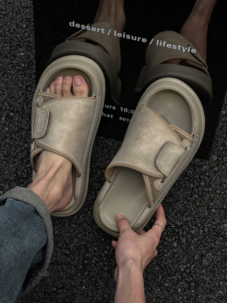 Casual Men's Sandals Breathable Open-Toe Thick Bottom Slip-On Beach Shoes Magic Tape Casual Summer New Style Flat Sandals
Casual Men's Sandals Breathable Open-Toe Thick Bottom Slip-On Beach Shoes Magic Tape Casual Summer New Style Flat Sandals