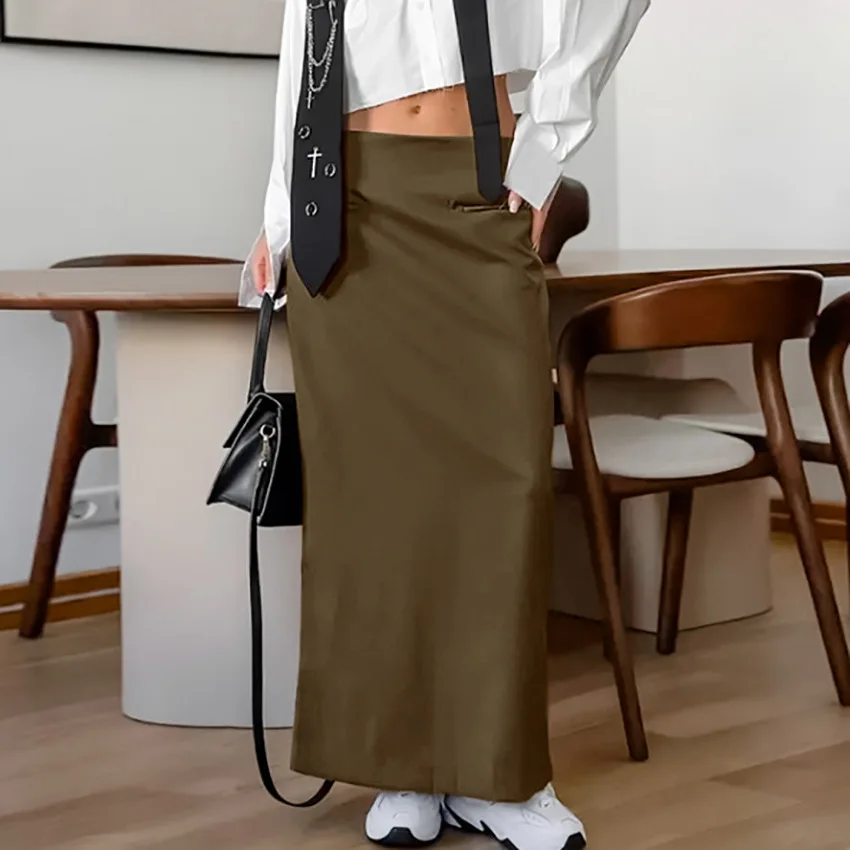 2026 Spring Workplace Temperament Brown Suit Skirt Split Fork Skinny Straight Skirt Long
2026 Spring Workplace Temperament Brown Suit Skirt Split Fork Skinny Straight Skirt Long