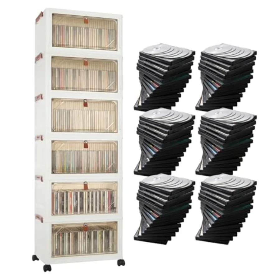 DVD Storage Cabinet ShelfCD Media Holder Storage Bins with Lids Stackable Organizer Cabinet with Doors and Wheels Collapsible C
DVD Storage Cabinet ShelfCD Media Holder Storage Bins with Lids Stackable Organizer Cabinet with Doors and Wheels Collapsible C