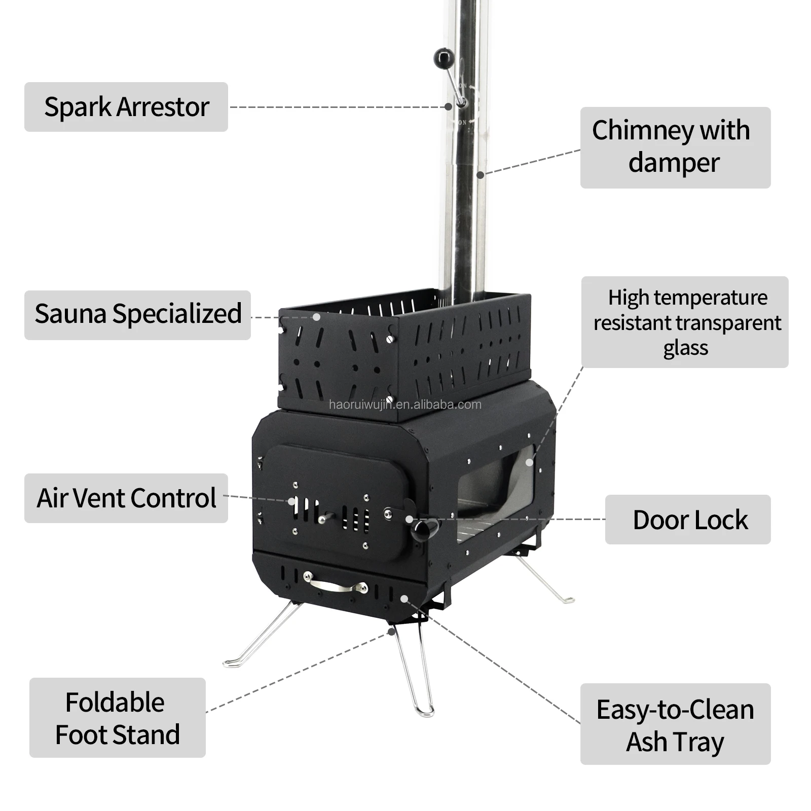 Portable Carbon Steel Wood Burning Stove for Outdoor Picnics Ice Fishing & Sauna Tent Long Chimney-for Camping & Hiking
Portable Carbon Steel Wood Burning Stove for Outdoor Picnics Ice Fishing & Sauna Tent Long Chimney-for Camping & Hiking