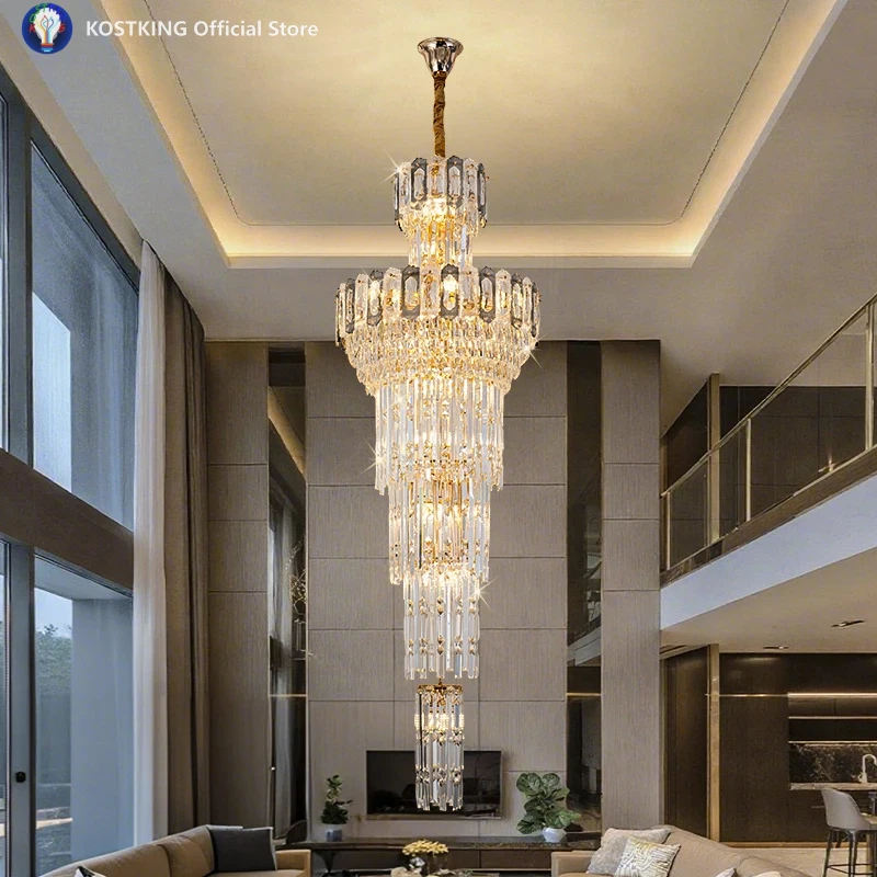 Hollow Duplex Floor Pendant Lights Crystal Hall Staircase Modern Suspended Ceiling Living Room Pendant Lights Hotel Lobby Lights
Hollow Duplex Floor Pendant Lights Crystal Hall Staircase Modern Suspended Ceiling Living Room Pendant Lights Hotel Lobby Lights