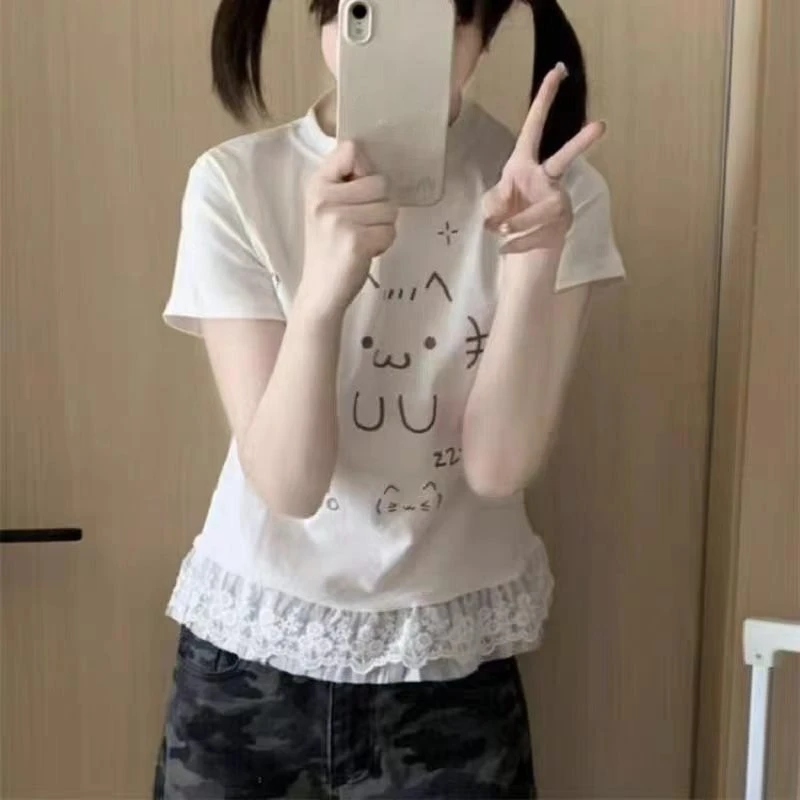 Sweet Kawaii Cartoon Print Women T-shirts Loose Casual E-girl White Cute Graphic Tees Japanese Y2k Aesthetic Short Sleeves Tops
Sweet Kawaii Cartoon Print Women T-shirts Loose Casual E-girl White Cute Graphic Tees Japanese Y2k Aesthetic Short Sleeves Tops