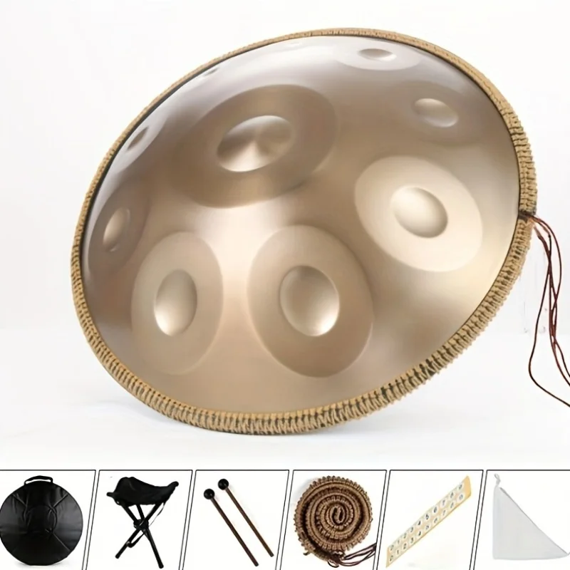 432Hz 22" Kurd D Tune 9-10-12 Sound Healing Hand Drum with Tuning Hammer, Stand, Wipe Cloth, and Scale Sticker - Golden
432Hz 22" Kurd D Tune 9-10-12 Sound Healing Hand Drum with Tuning Hammer, Stand, Wipe Cloth, and Scale Sticker - Golden