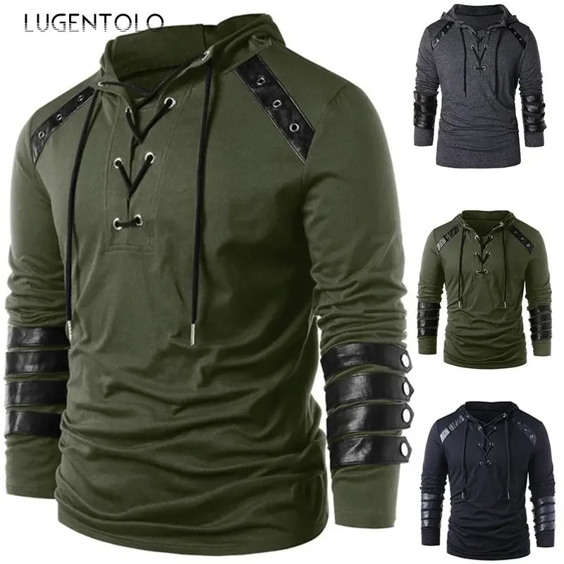 Мужские средневековые винтажные толстовки с капюшоном и длинными рукавами на шнурке, вечерние топ в придворном стиле, мужские молодежные однотонные свободные пуловеры, футболка
Мужские средневековые винтажные толстовки с капюшоном и длинными рукавами на шнурке, вечерние топ в придворном стиле, мужские молодежные однотонные свободные пуловеры, футболка