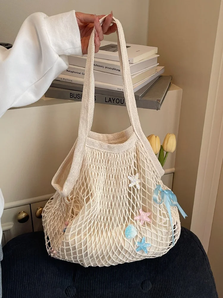 Summer Loose Feeling Large Capaci Net ket Bag Women's 2025 New Lightweight Versatile Single oulder Beach Bag
Summer Loose Feeling Large Capaci Net ket Bag Women's 2025 New Lightweight Versatile Single oulder Beach Bag