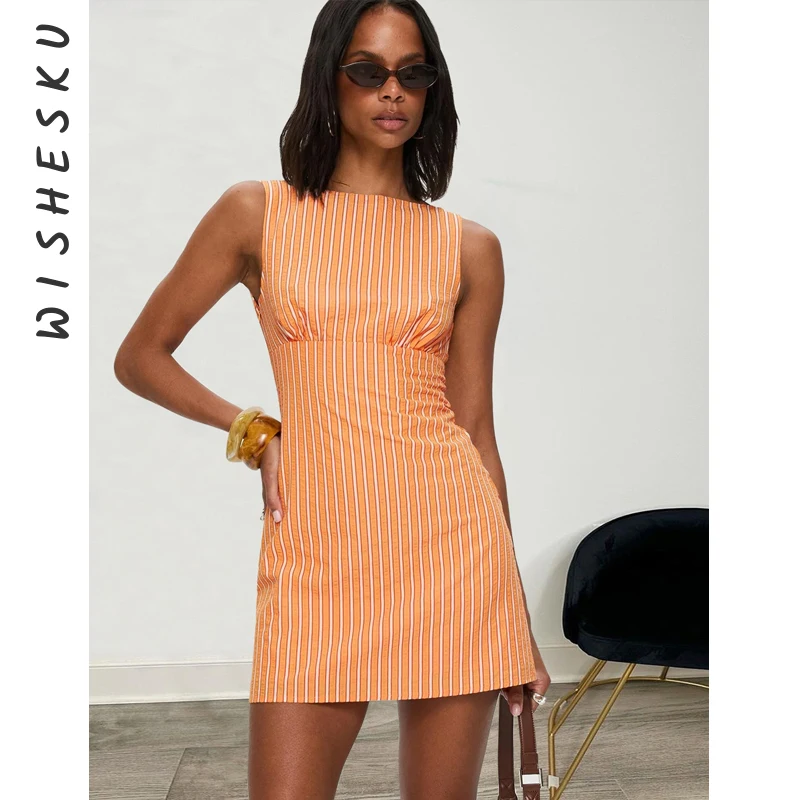 Sexy Sleeveless Stripe Print Bodycon Mini Dress Women Backless Lolita Sundress 2025 Summer Harajuku Y2K Clothes
Sexy Sleeveless Stripe Print Bodycon Mini Dress Women Backless Lolita Sundress 2025 Summer Harajuku Y2K Clothes