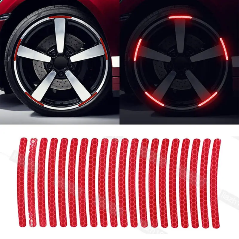 20Pcs Red Car Wheel Hub Reflective Stickers Tire Rim Stripe Tape Warning Decals For Motorcycle Bicycle Night Safety Accessories
20Pcs Red Car Wheel Hub Reflective Stickers Tire Rim Stripe Tape Warning Decals For Motorcycle Bicycle Night Safety Accessories