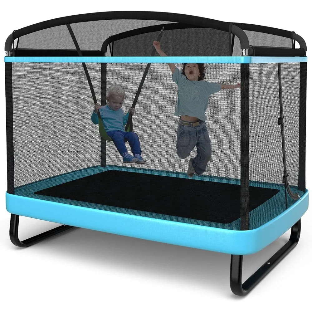 6 FT Trampoline for Kids with Swing, Toddler Trampolines with Safety Enclosure Net, ASTM Approved, Rectangle Indoor &
6 FT Trampoline for Kids with Swing, Toddler Trampolines with Safety Enclosure Net, ASTM Approved, Rectangle Indoor &