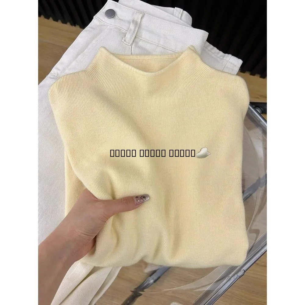 Dopne Yellow Knitted Wool Base irt Women's 2025 New High-End Feel Inner Wear f High Collar Long Sve Pure Color
Dopne Yellow Knitted Wool Base irt Women's 2025 New High-End Feel Inner Wear f High Collar Long Sve Pure Color