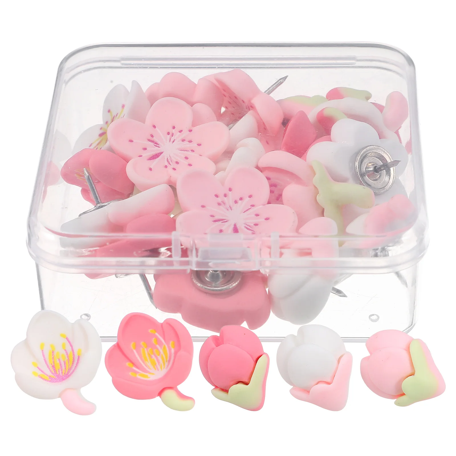 20 Pcs Resin Peach Blossom Thumbtack Decorative Tacks Push Pin Hooks Pins for Picture Flower Decorate Office
20 Pcs Resin Peach Blossom Thumbtack Decorative Tacks Push Pin Hooks Pins for Picture Flower Decorate Office