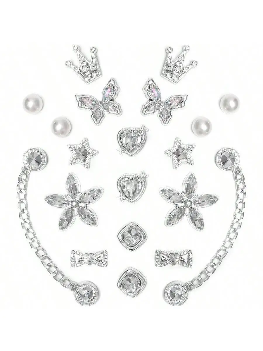 20pcs Plastic Rhinestone Pearl Shoe Charms Flower Crown Butterfly Star Decorations For Women
20pcs Plastic Rhinestone Pearl Shoe Charms Flower Crown Butterfly Star Decorations For Women