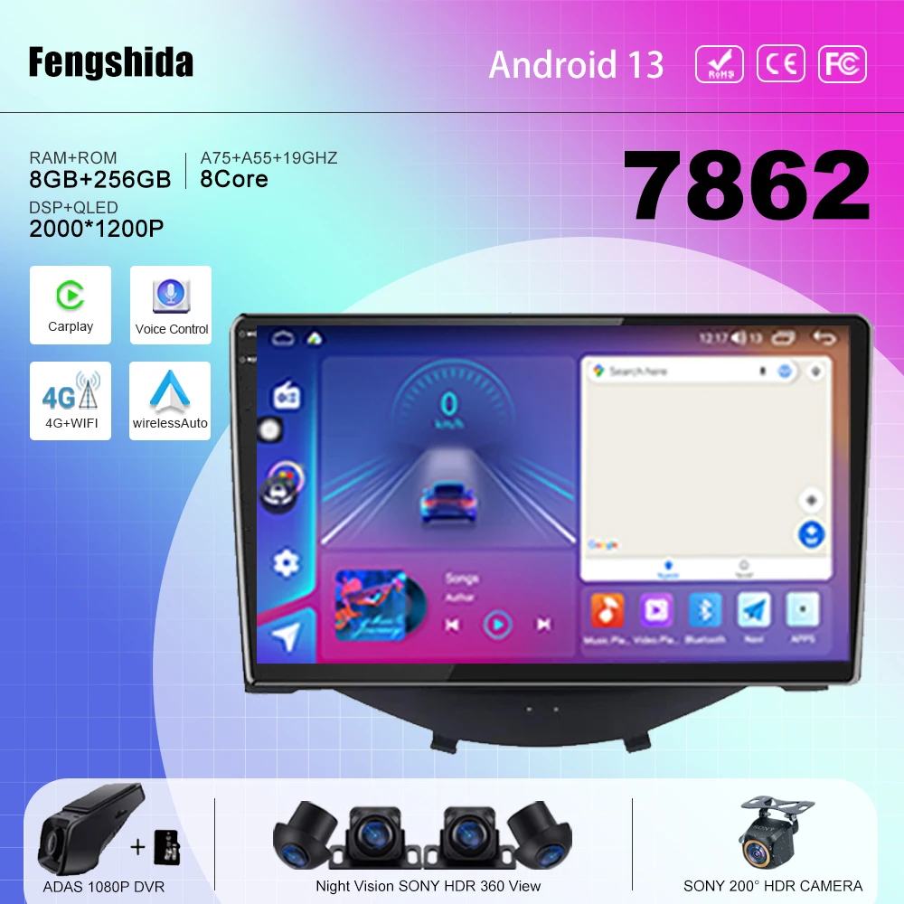 7862 CPU Car Android 13 For Toyota Aygo Peugeot 108 Citroen C1 2016-2022 Auto Radio multimedia player navigation GPS 2din DVD 5G
7862 CPU Car Android 13 For Toyota Aygo Peugeot 108 Citroen C1 2016-2022 Auto Radio multimedia player navigation GPS 2din DVD 5G
