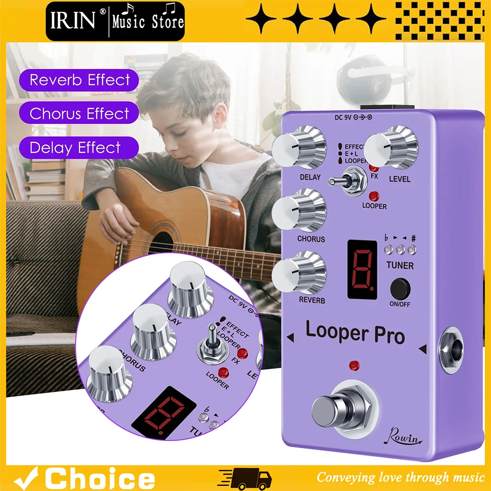 Rowin Loop Guitar Effector Looper Tuner Mini Guitar Looper Effect Pedal Shell with Reverb Chorus Delay Guitar Accessories
Rowin Loop Guitar Effector Looper Tuner Mini Guitar Looper Effect Pedal Shell with Reverb Chorus Delay Guitar Accessories