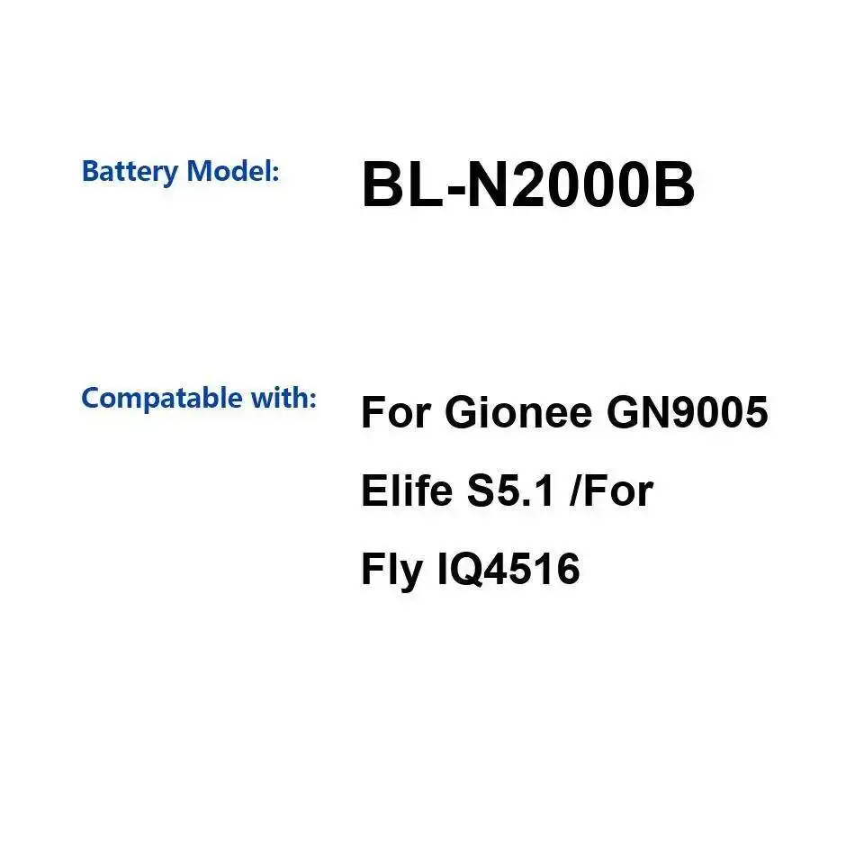 Long-Lasting Performance 2050Mah For Gionee GN9005 Elife S5.1 Fly IQ4516 BL-N2000B Mobile Phone Battery
Long-Lasting Performance 2050Mah For Gionee GN9005 Elife S5.1 Fly IQ4516 BL-N2000B Mobile Phone Battery