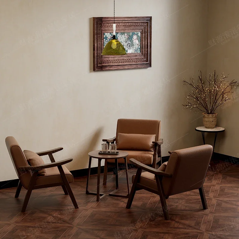 Retro cafe milk tea shop solid wood table and chair combination hotel homestay card seat sofa
Retro cafe milk tea shop solid wood table and chair combination hotel homestay card seat sofa