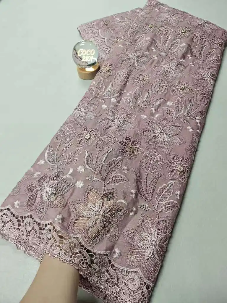 2026 High-Quality African Nigerian Sequins Cotton Embroidery Lace Fabric Tulle for Luxury Wedding Party Dress Chiffon 5 Yards
2026 High-Quality African Nigerian Sequins Cotton Embroidery Lace Fabric Tulle for Luxury Wedding Party Dress Chiffon 5 Yards