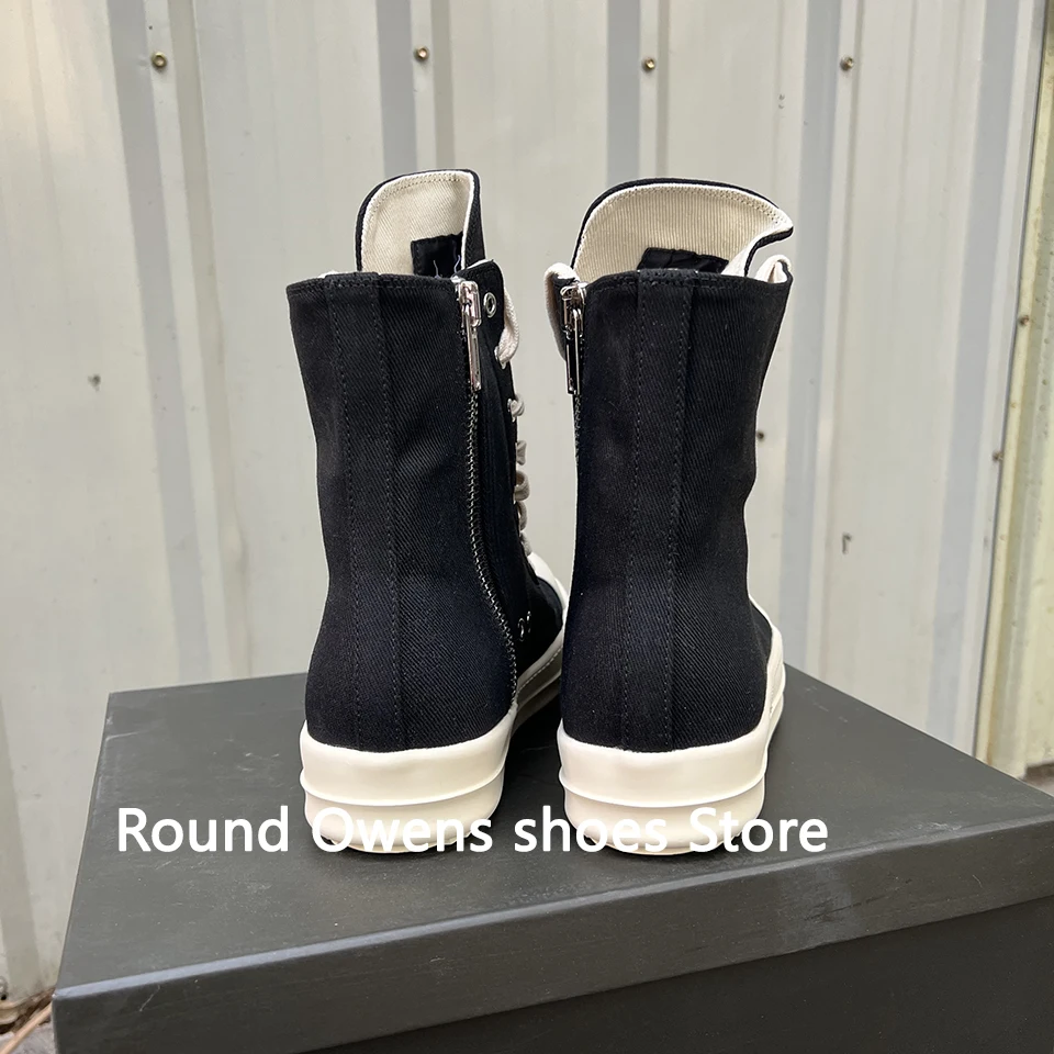 R-o Casual Shoes Men High Top Quality Black Wax Cloth Canvas Luxury Designer Sneakers Thick Sole Zip Lace Up Women Ankle Boots
R-o Casual Shoes Men High Top Quality Black Wax Cloth Canvas Luxury Designer Sneakers Thick Sole Zip Lace Up Women Ankle Boots