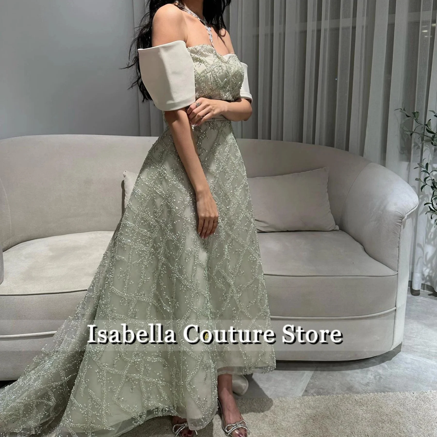 Elegant Shinny Green Off Shoulder Luxurious High Quality Women Evening Dresses 2025 Aline Wedding Party Long gown Customized
Elegant Shinny Green Off Shoulder Luxurious High Quality Women Evening Dresses 2025 Aline Wedding Party Long gown Customized