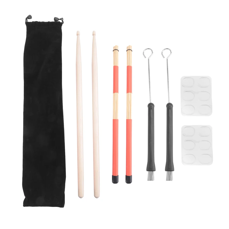 Drum Sticks Set,5A Maple Wood Drum Sticks,Drum Rods Brushes,Retractable Drum Wire Brushes,Drum Dampeners With Bag
Drum Sticks Set,5A Maple Wood Drum Sticks,Drum Rods Brushes,Retractable Drum Wire Brushes,Drum Dampeners With Bag
